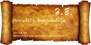 Horvát Barnabás névjegykártya